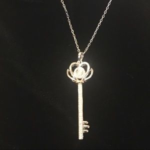 NWT SS & 10K diamond Key Necklace